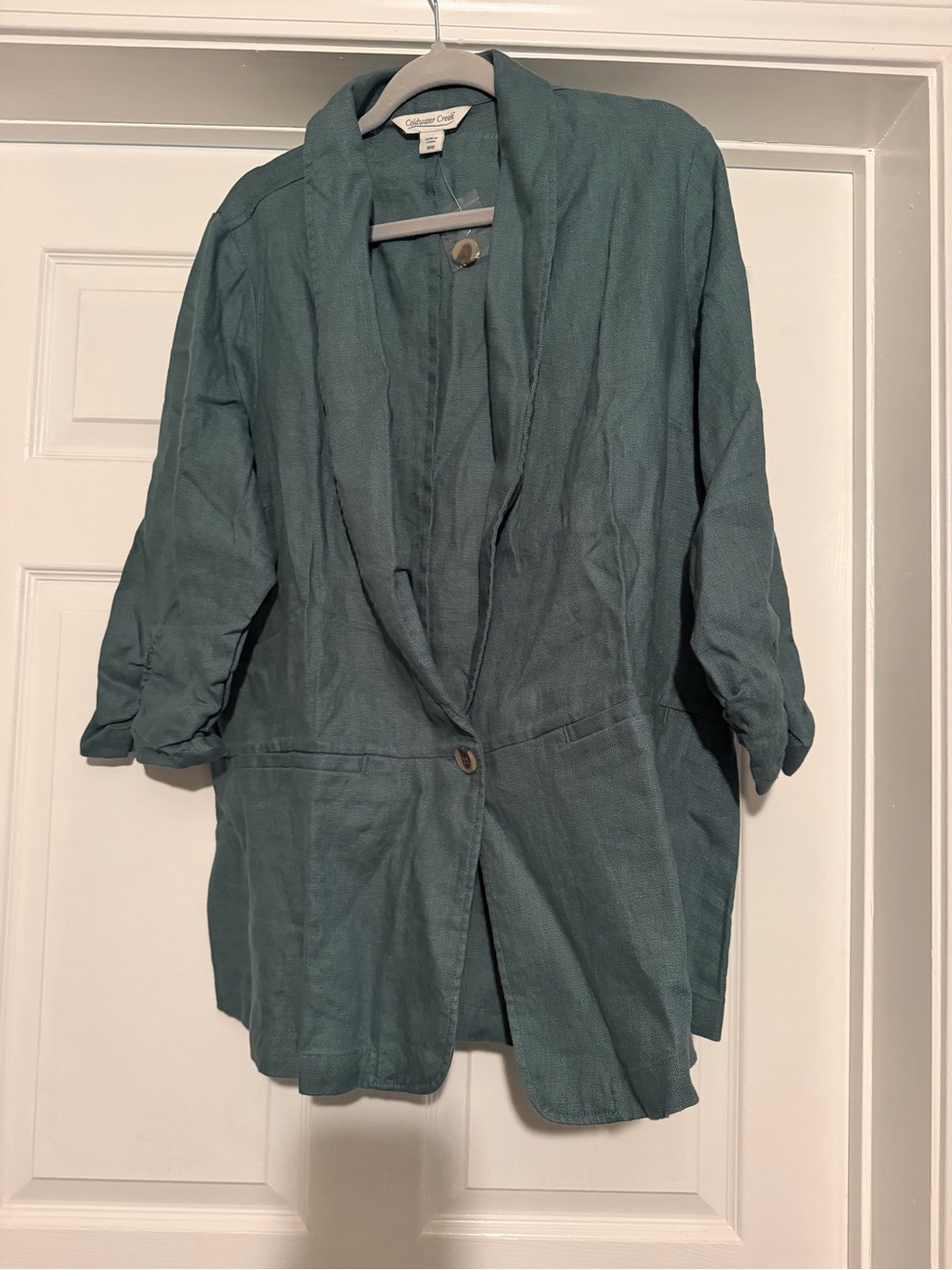 NWT Ruched Linen Jacket - Picture 3 of 8